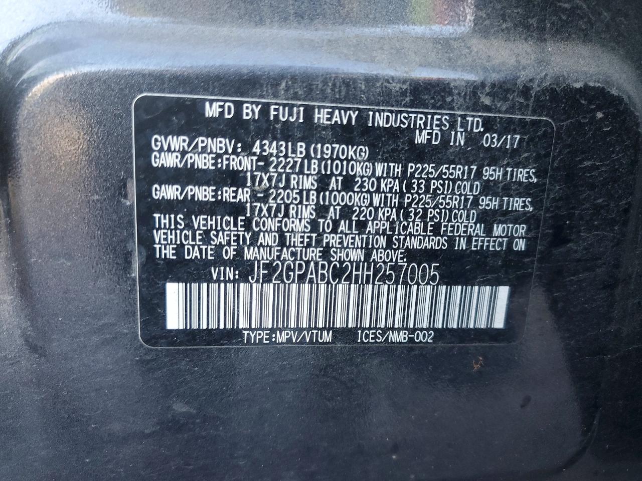 2017 SUBARU CROSSTREK PREMIUM photo 23