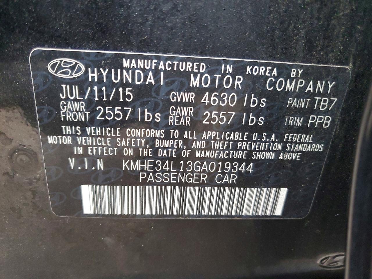 2016 HYUNDAI SONATA HYBRID photo 12
