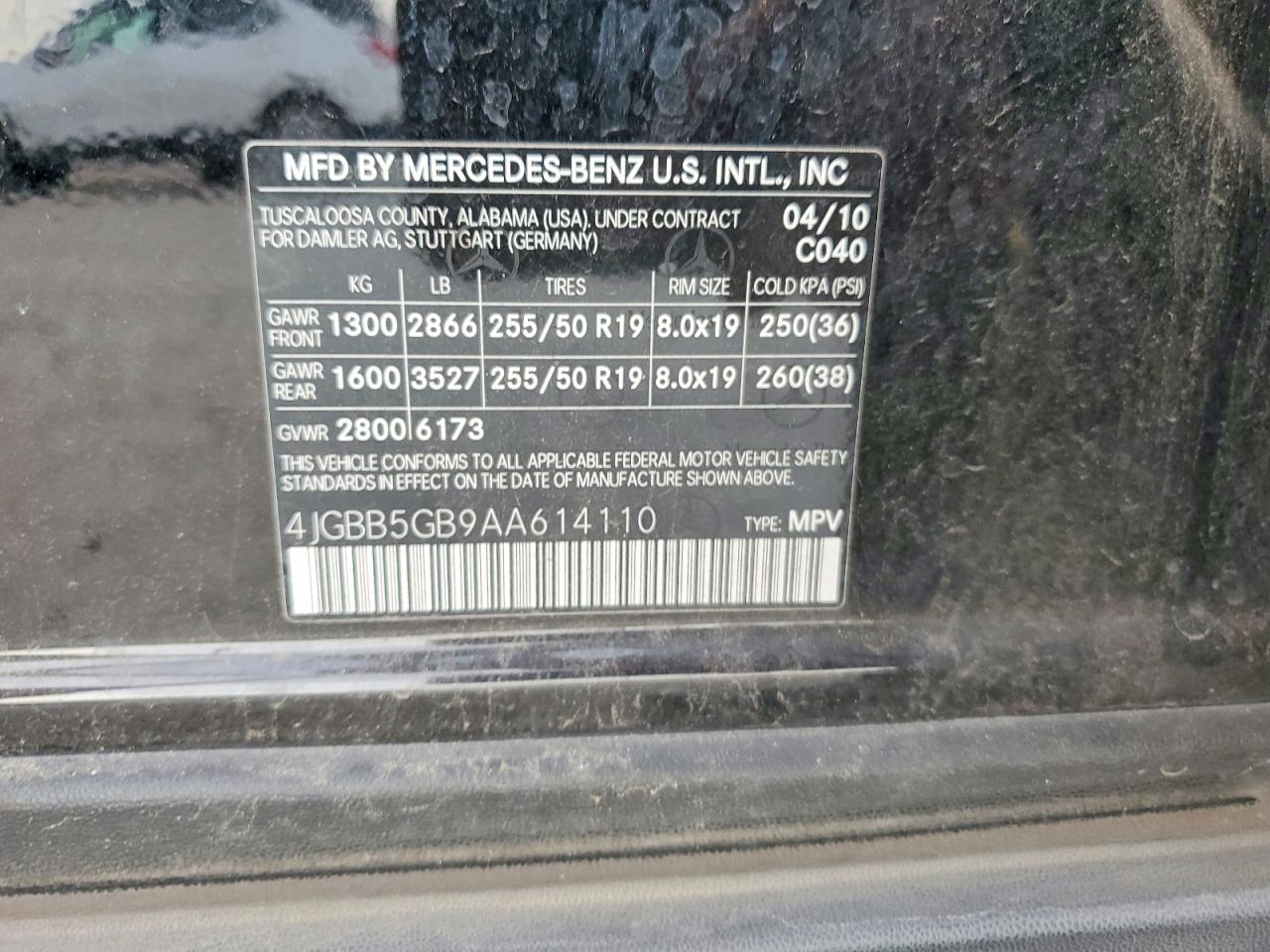 2010 MERCEDES-BENZ ML 350 photo 12