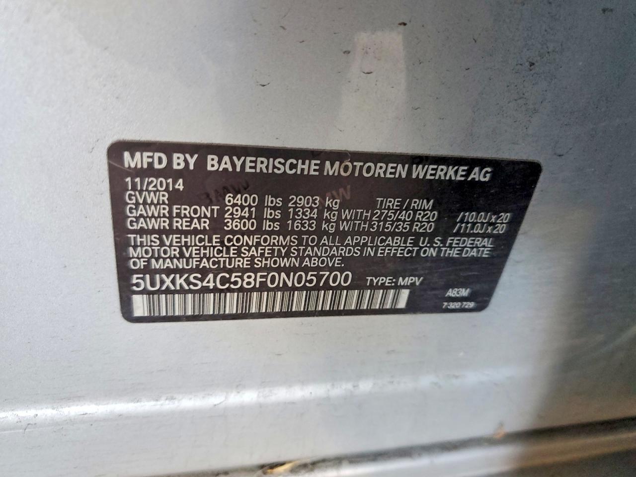 2015 BMW X5 XDRIVE35D photo 12