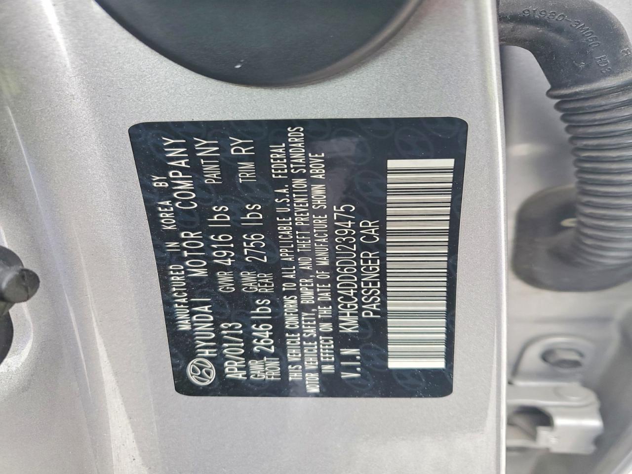 2013 HYUNDAI GENESIS 3.8L photo 13