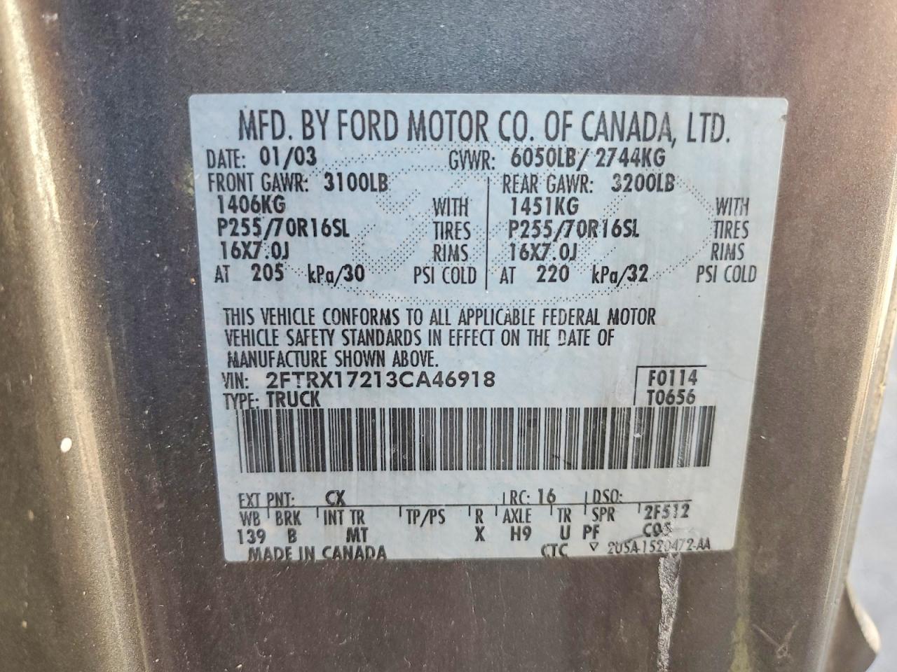 2003 FORD F150 photo 12