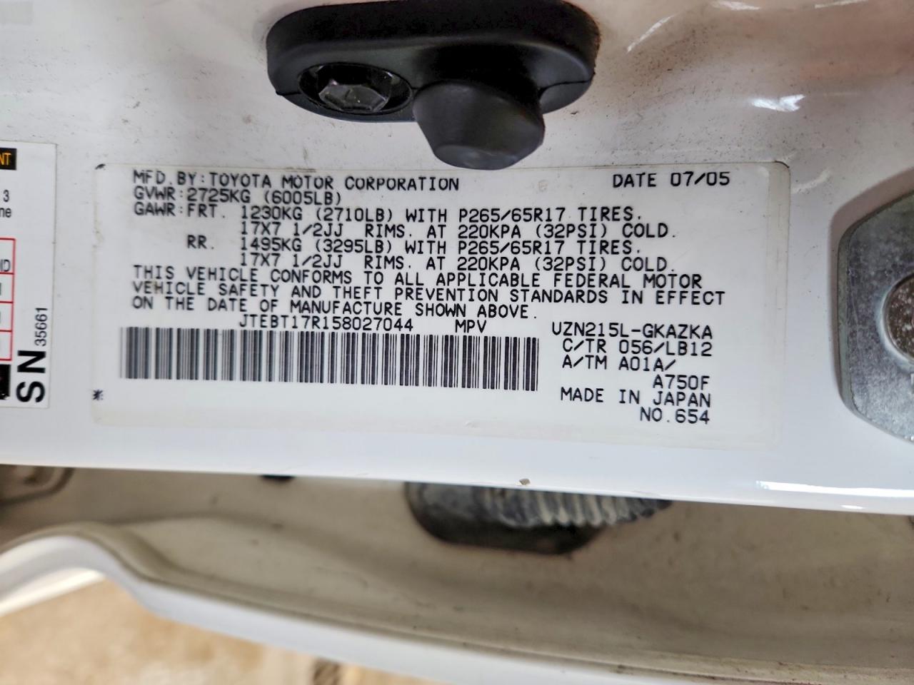 2005 TOYOTA 4RUNNER LIMITED photo 13