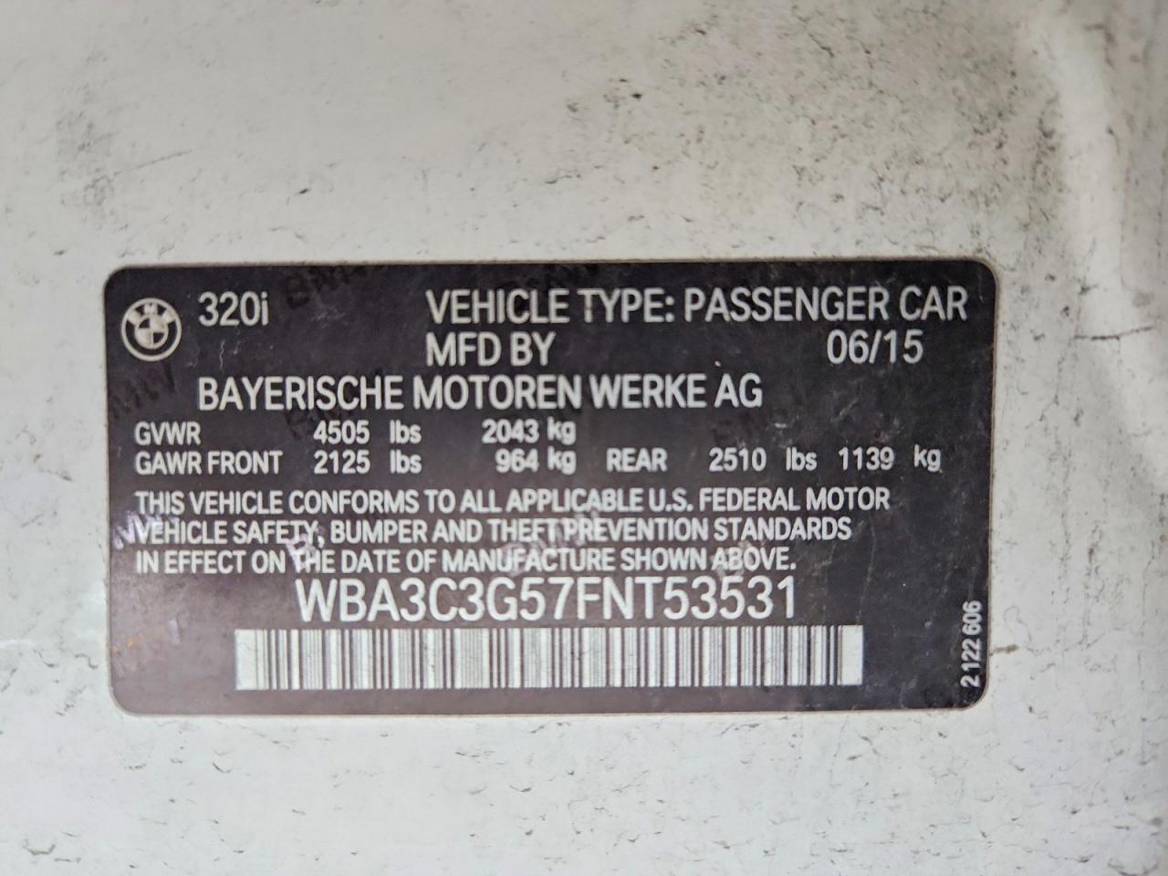2015 BMW 320 I XDRIVE photo 12