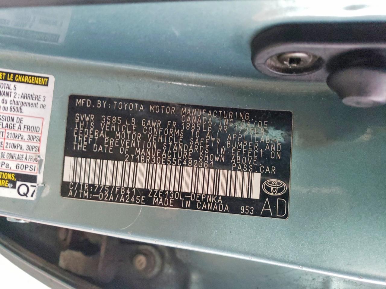 2005 TOYOTA COROLLA CE photo 12