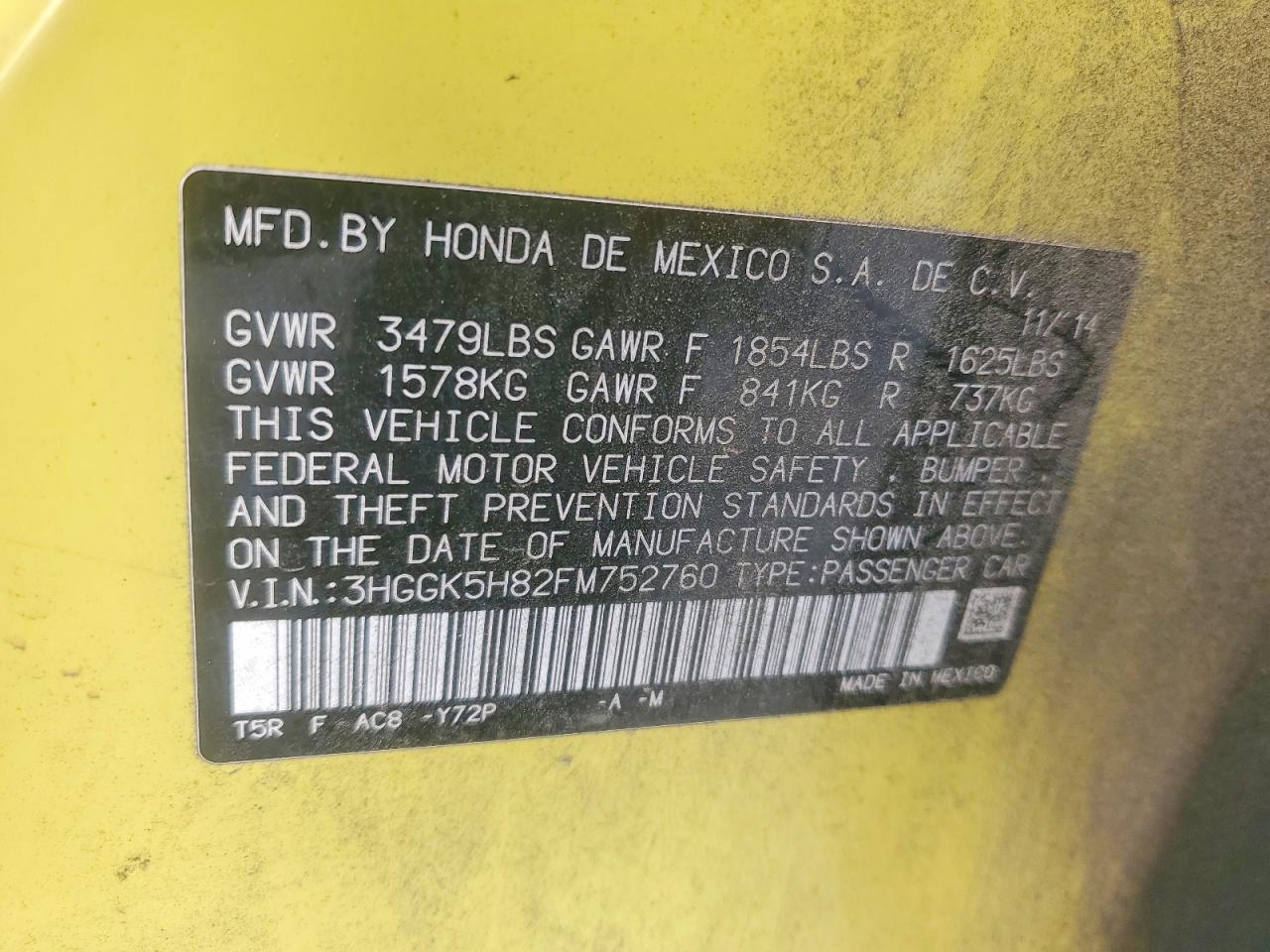 2015 HONDA FIT EX photo 12