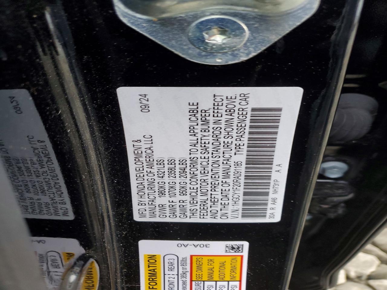 2024 HONDA ACCORD LX photo 12