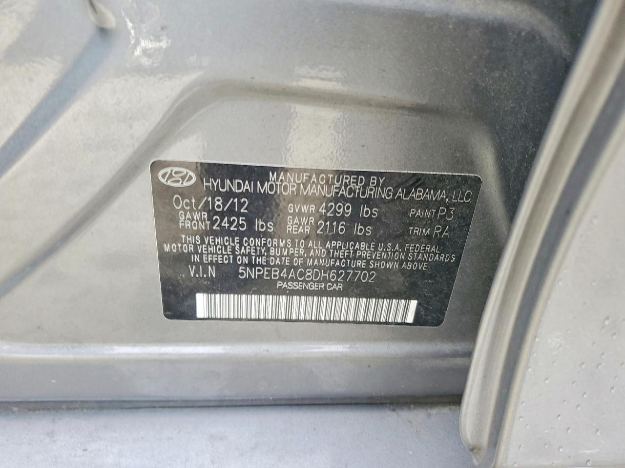 2013 HYUNDAI SONATA GLS photo 12