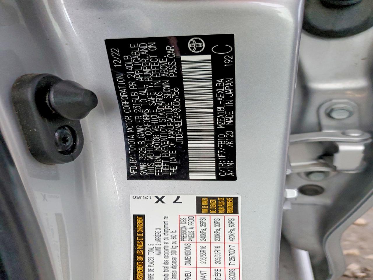 2023 TOYOTA COROLLA LE photo 12