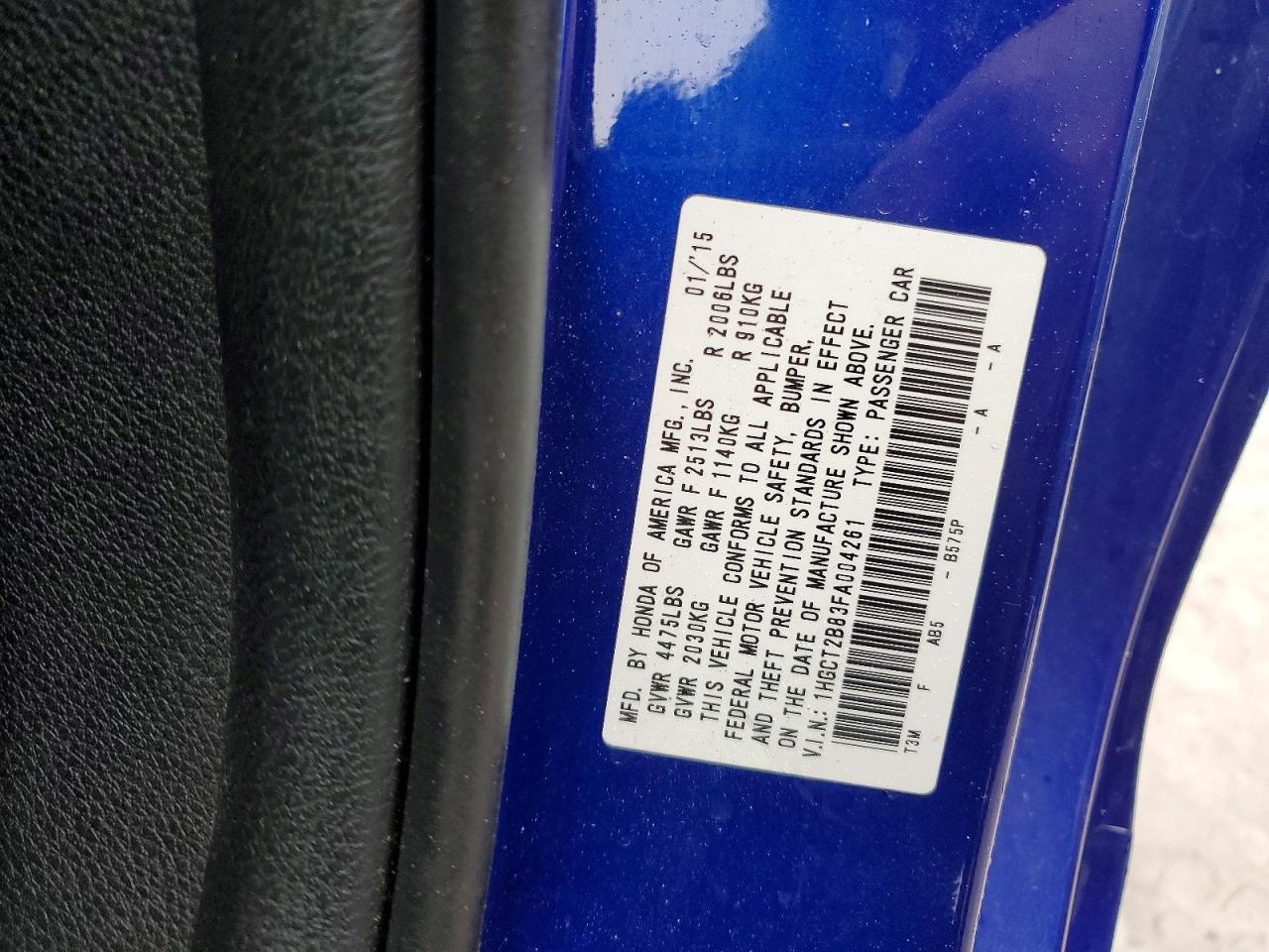 2015 HONDA ACCORD EXL photo 13