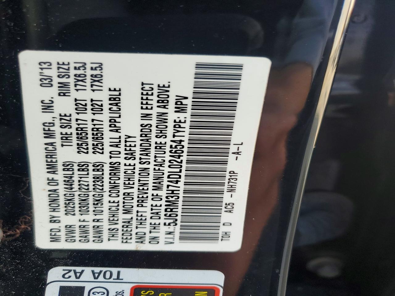 2013 HONDA CR-V EXL photo 13