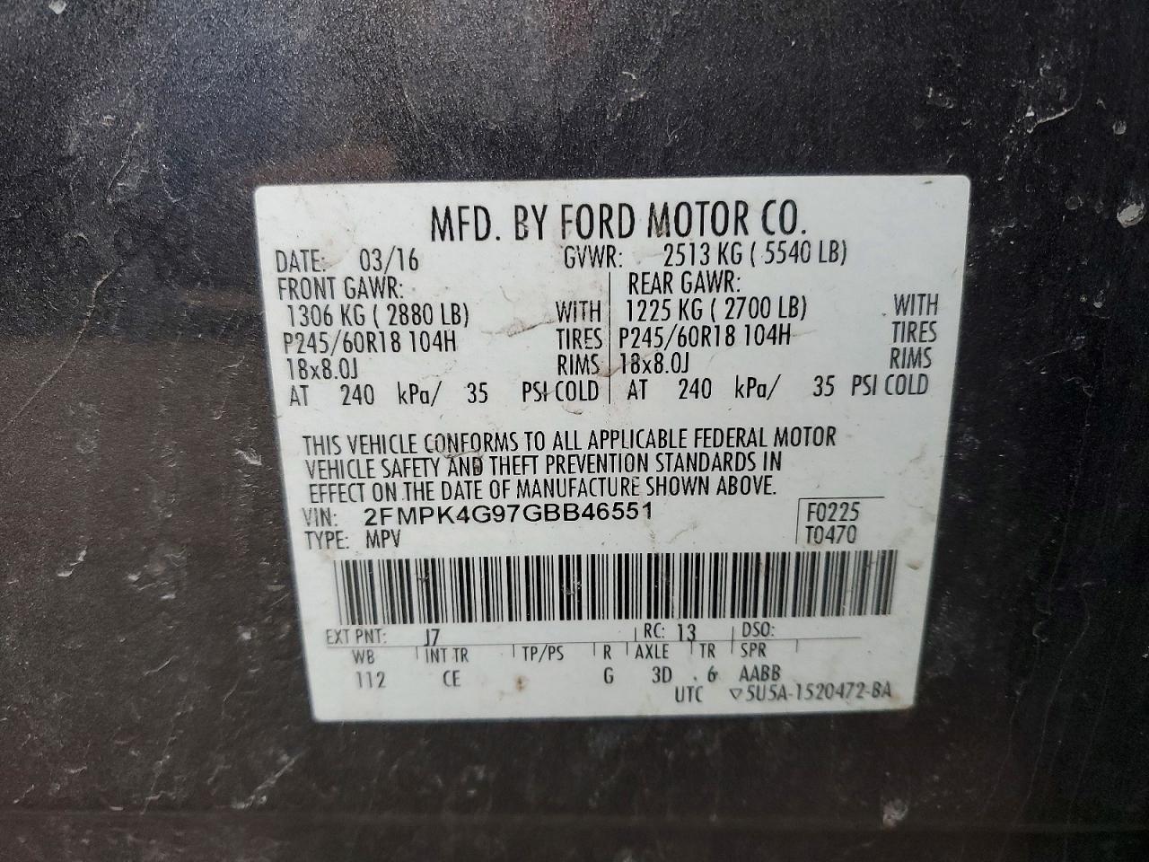 2016 FORD EDGE SE photo 13