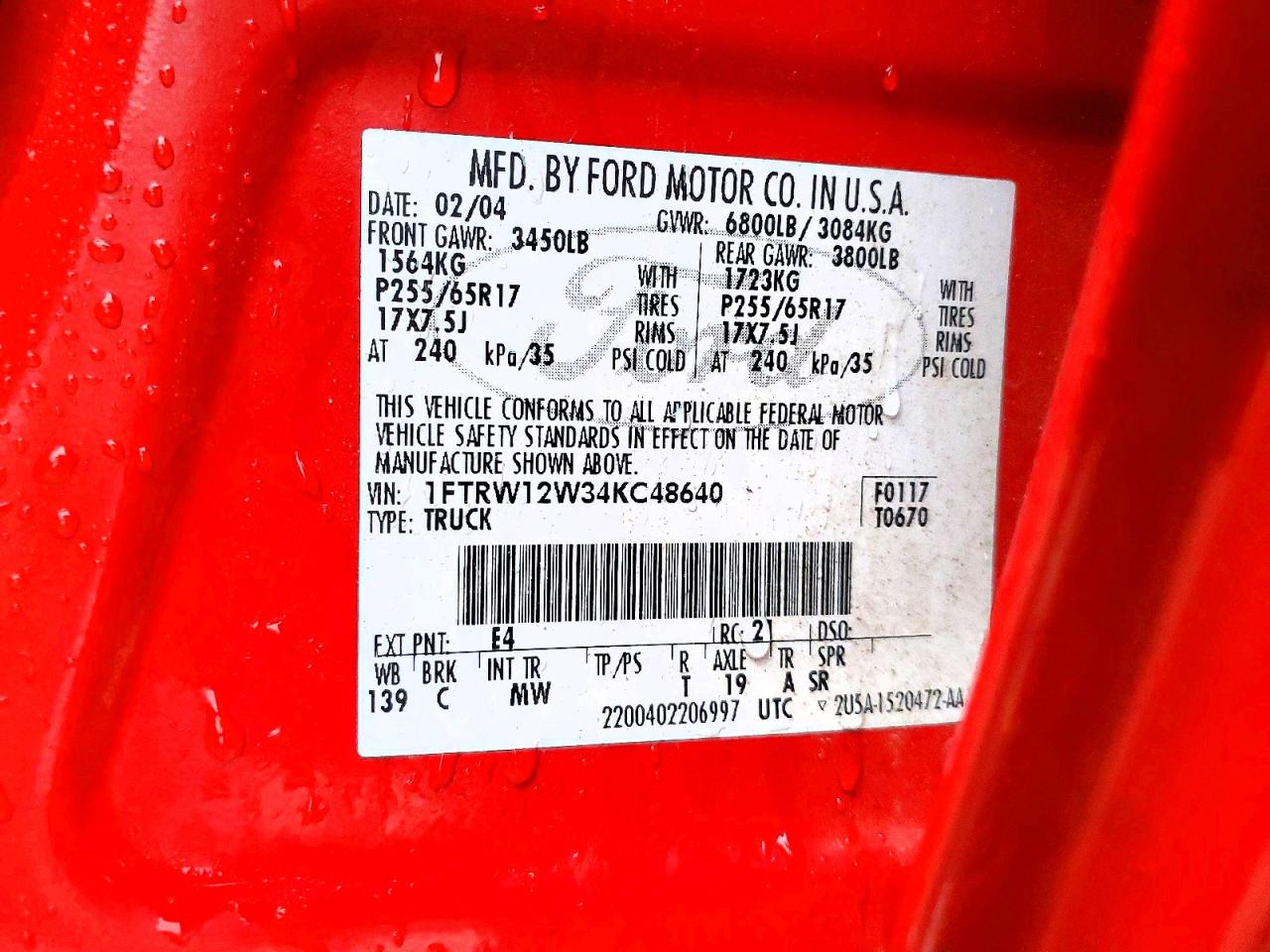 2004 FORD F150 SUPERCREW photo 12