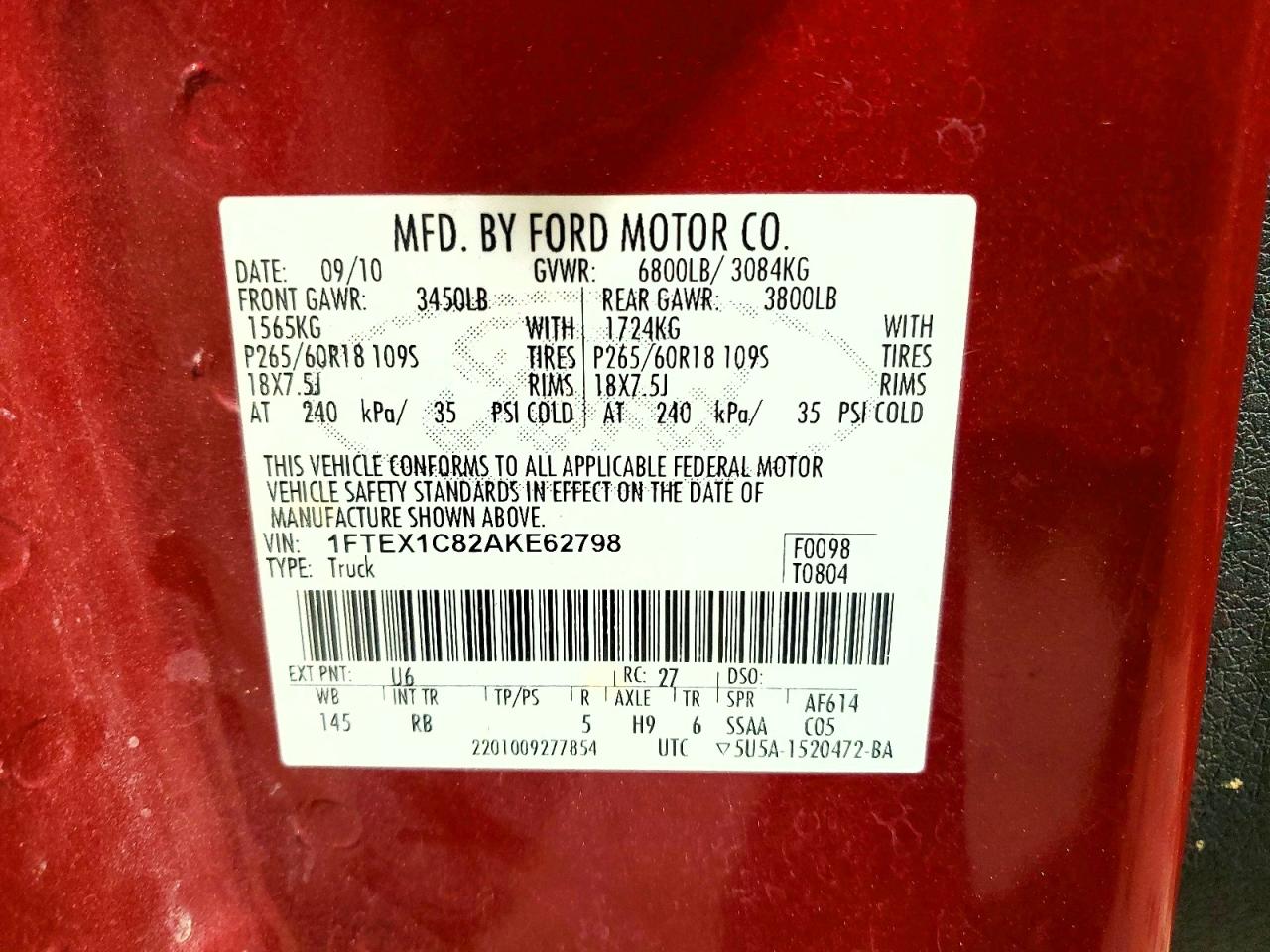 2010 FORD F150 SUPER CAB photo 12
