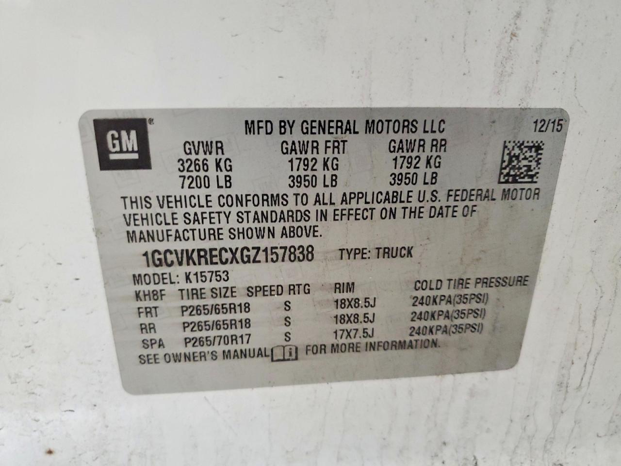 2016 CHEVROLET SILVERADO K1500 LT photo 12