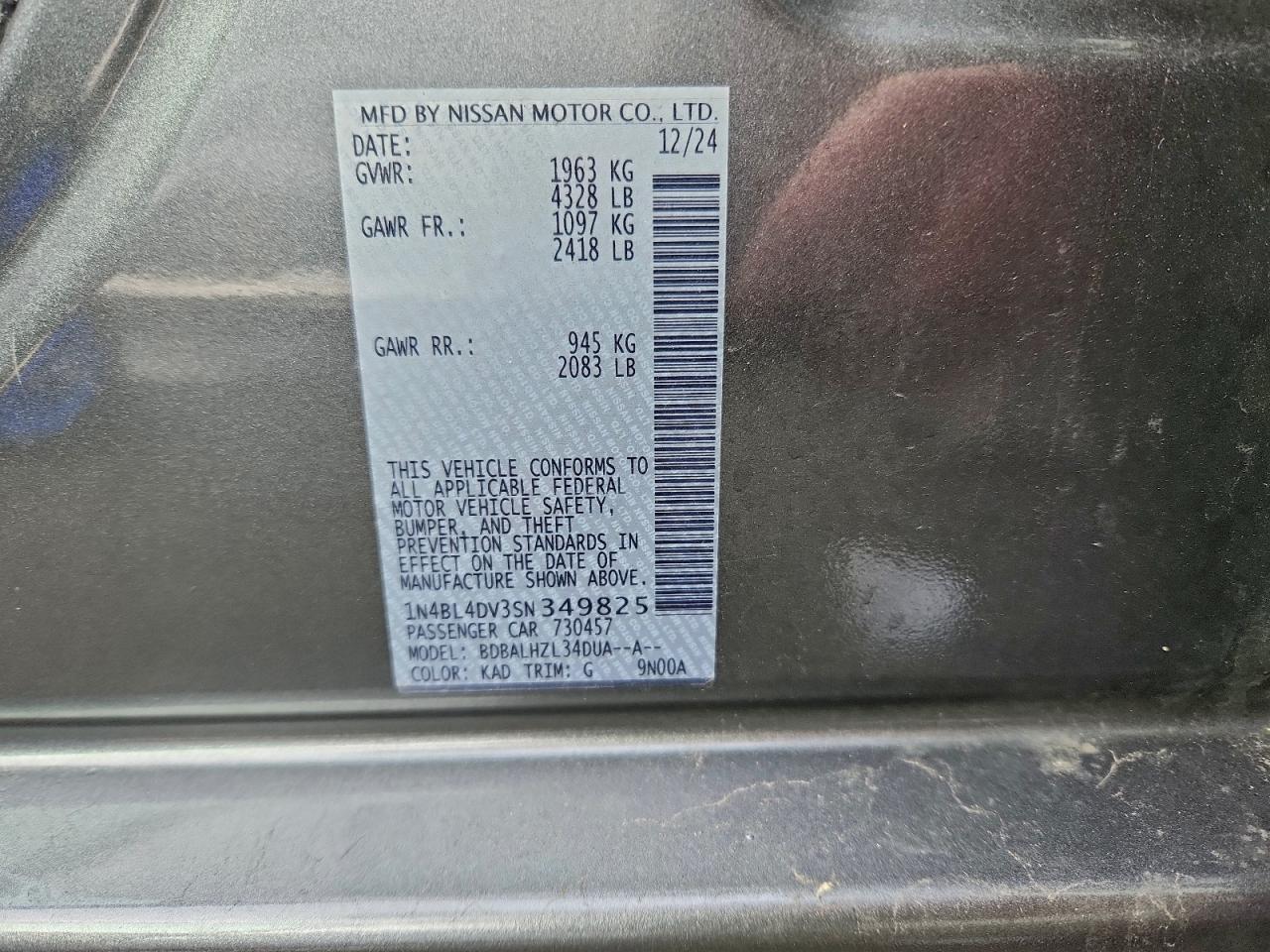 2025 NISSAN ALTIMA SV photo 12