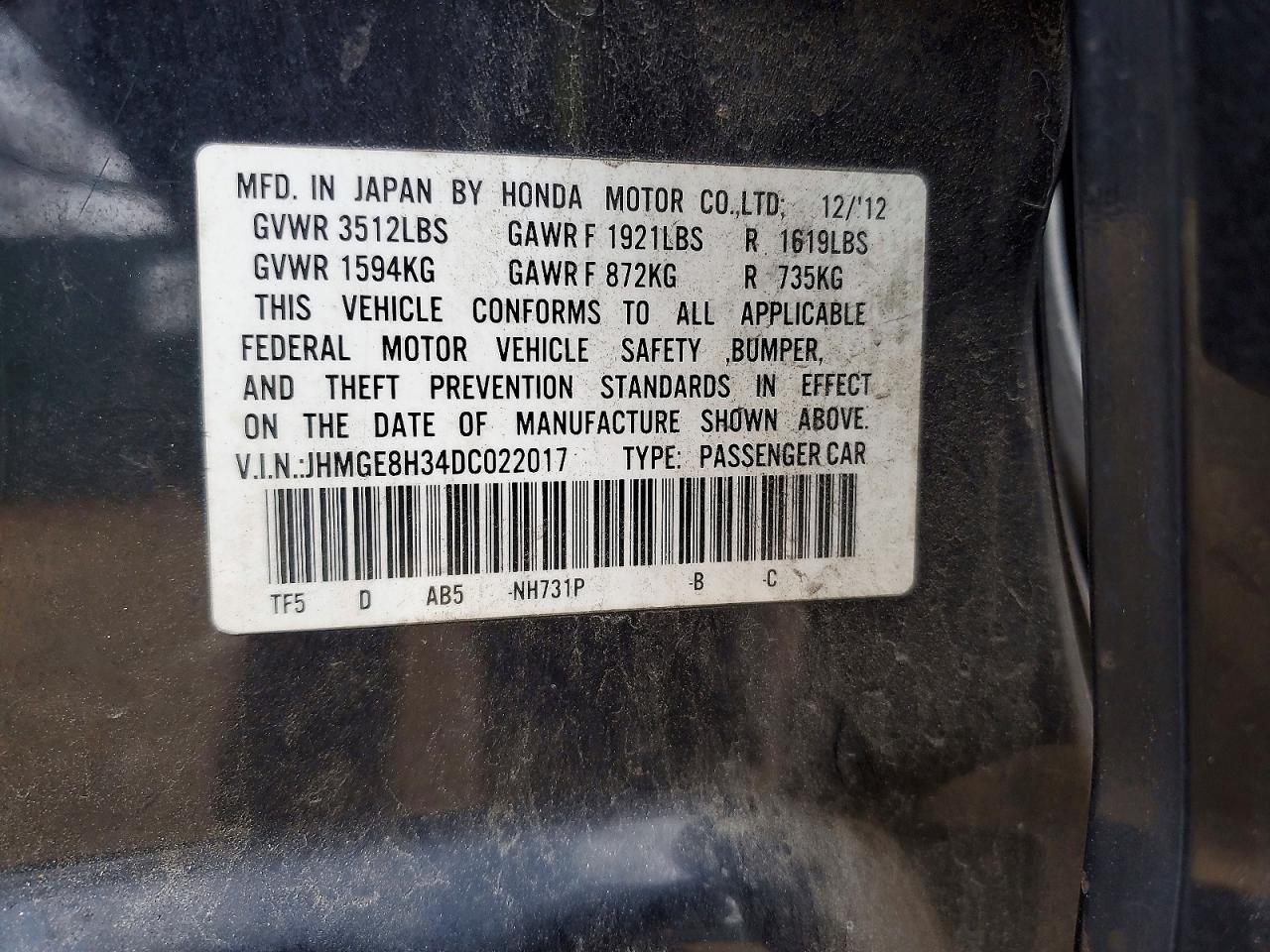 2013 HONDA FIT photo 13