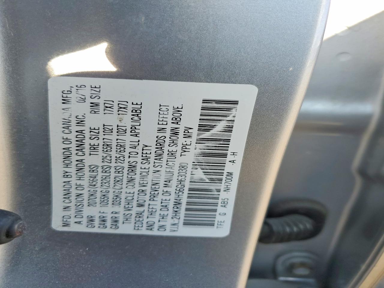 2016 HONDA CR-V EX photo 13