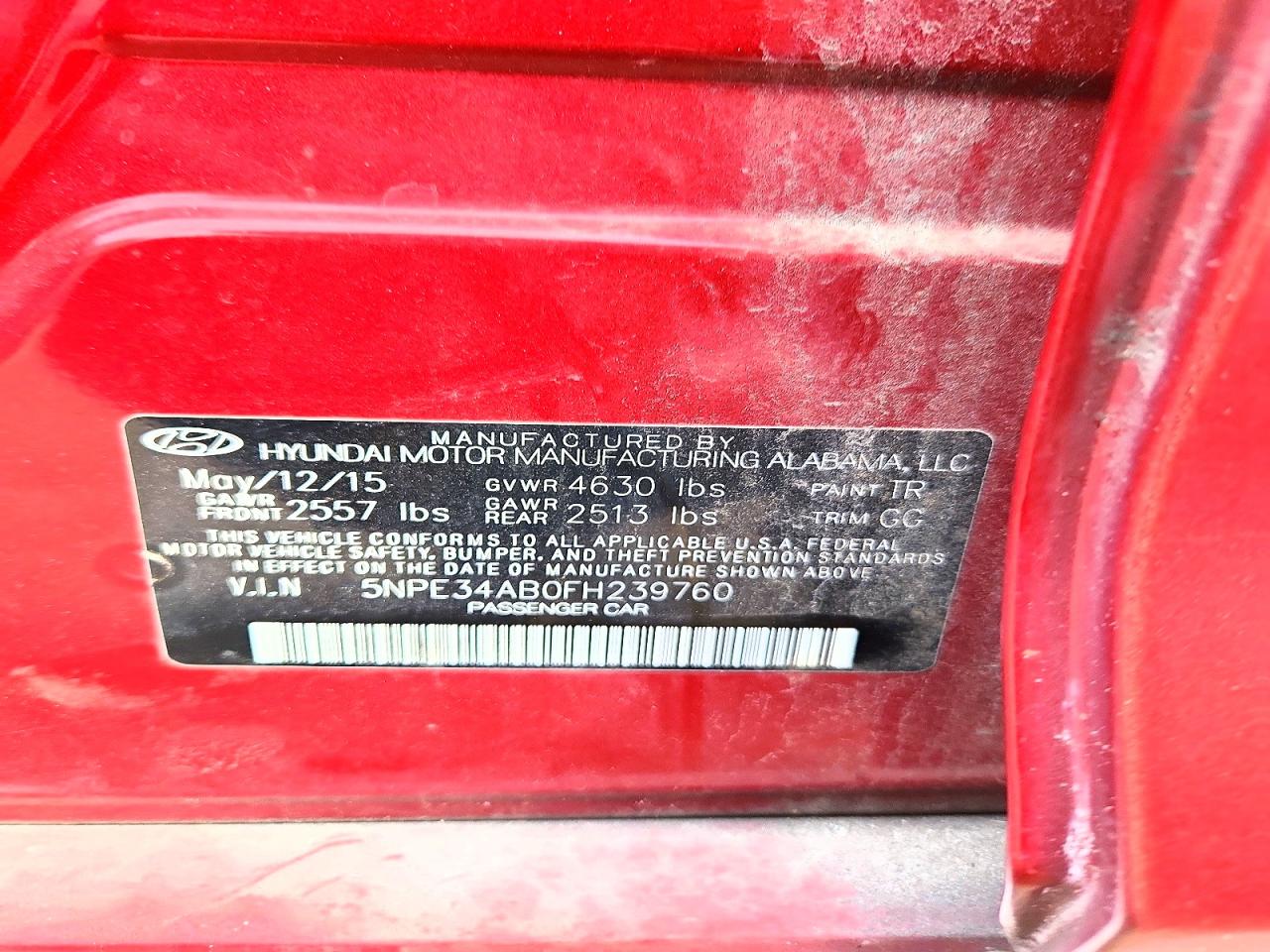 2015 HYUNDAI SONATA SPORT photo 12