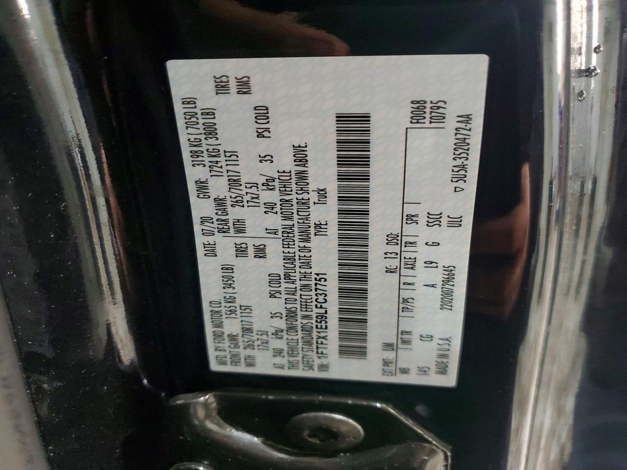 2020 FORD F150 SUPER CAB photo 12