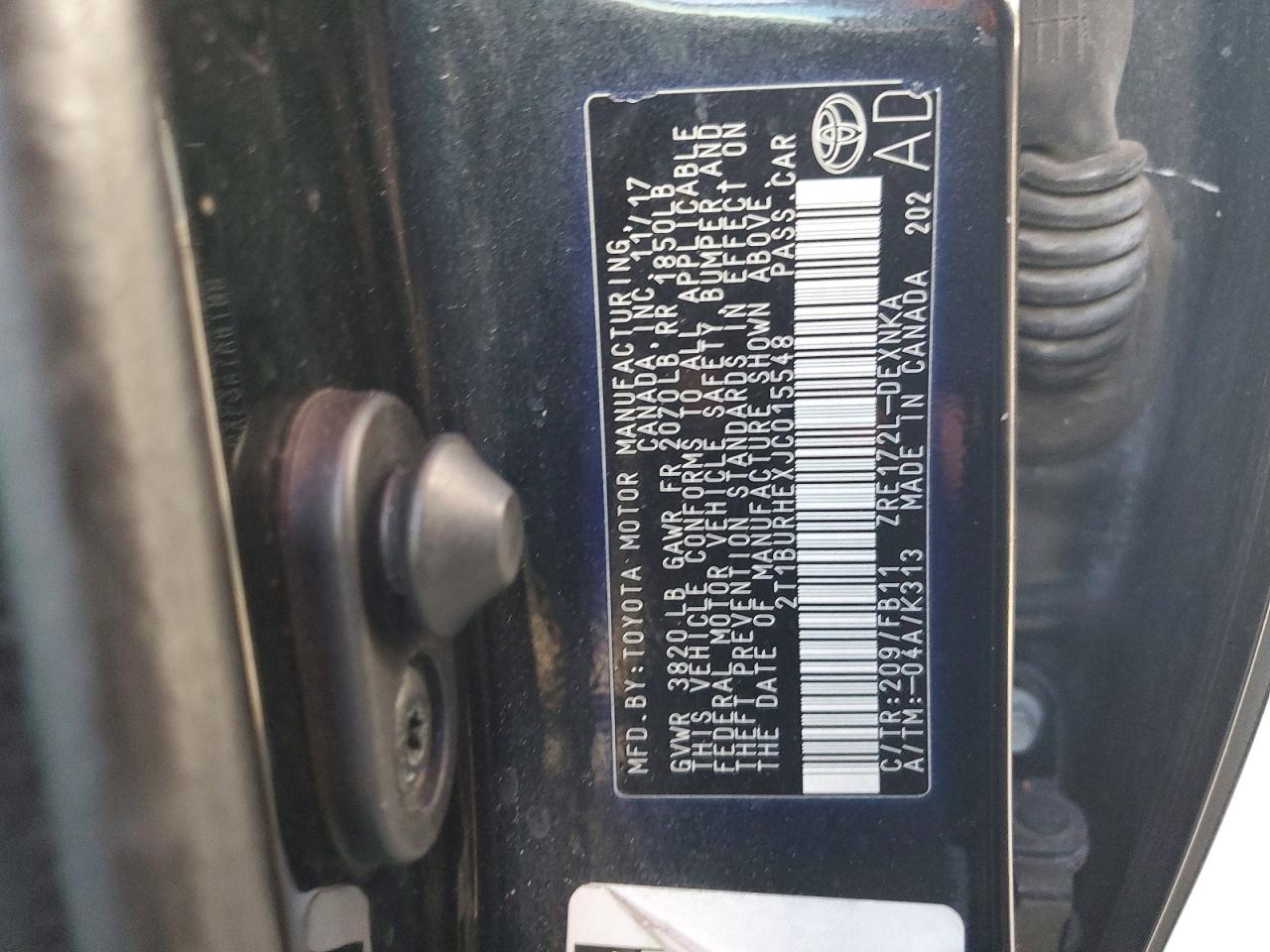 2018 TOYOTA COROLLA L photo 12