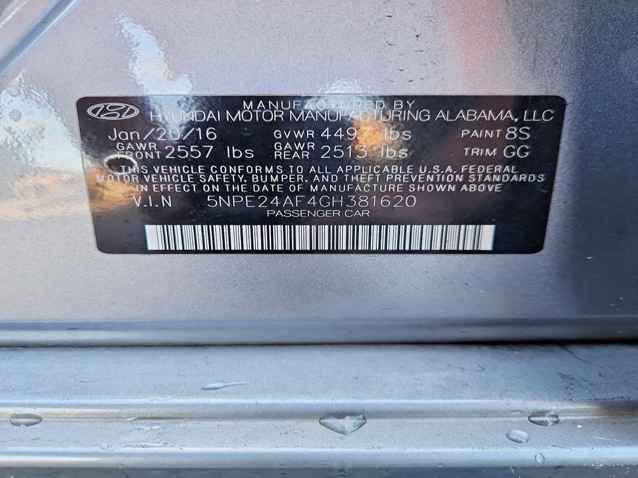 2016 HYUNDAI SONATA SE photo 13