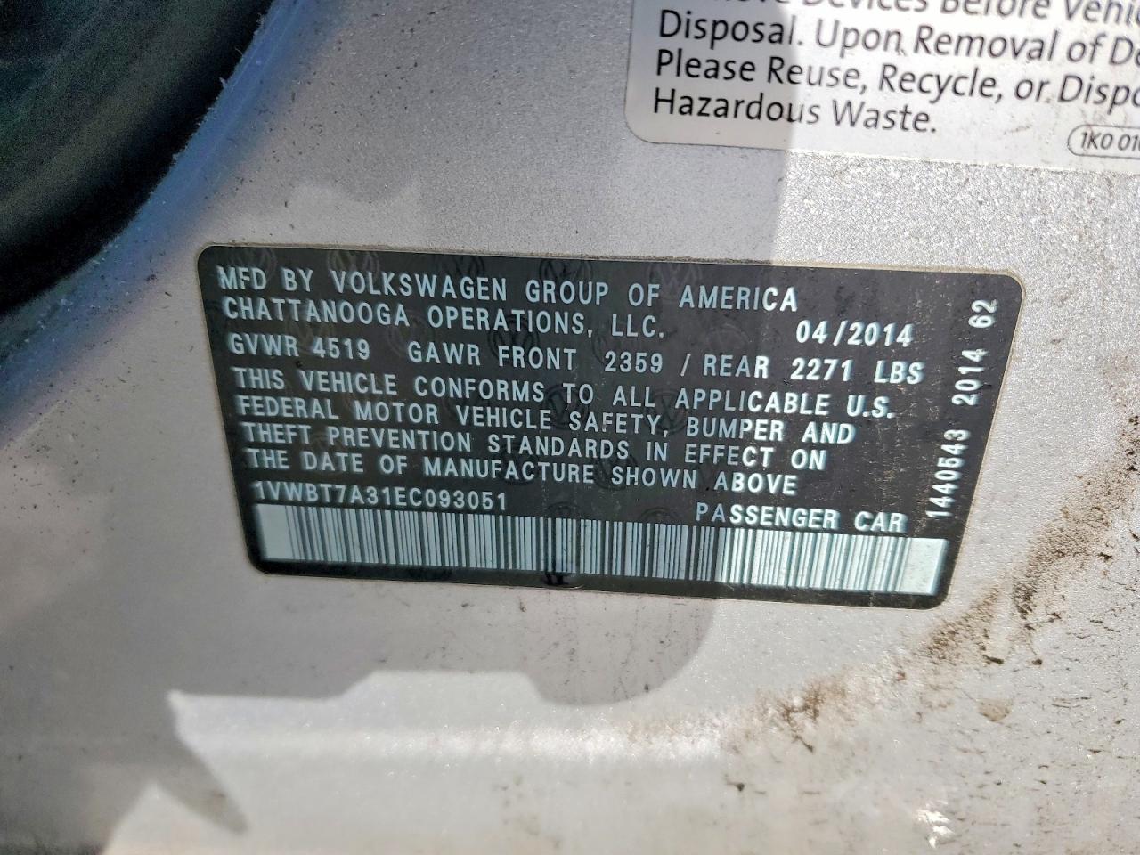2014 VOLKSWAGEN PASSAT SE photo 12