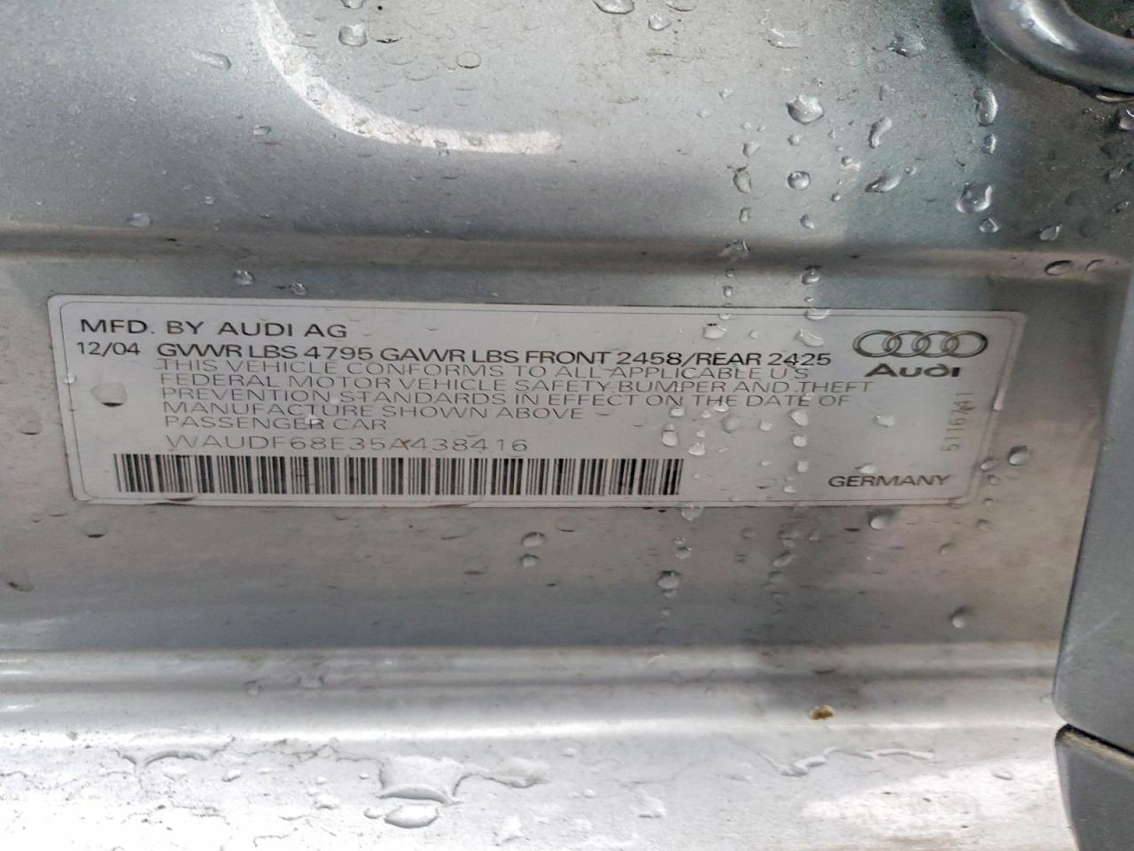 2005 AUDI A4 2.0T QUATTRO photo 12