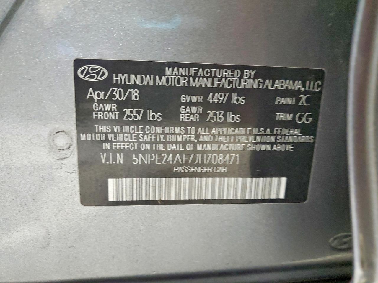 2018 HYUNDAI SONATA SE photo 12