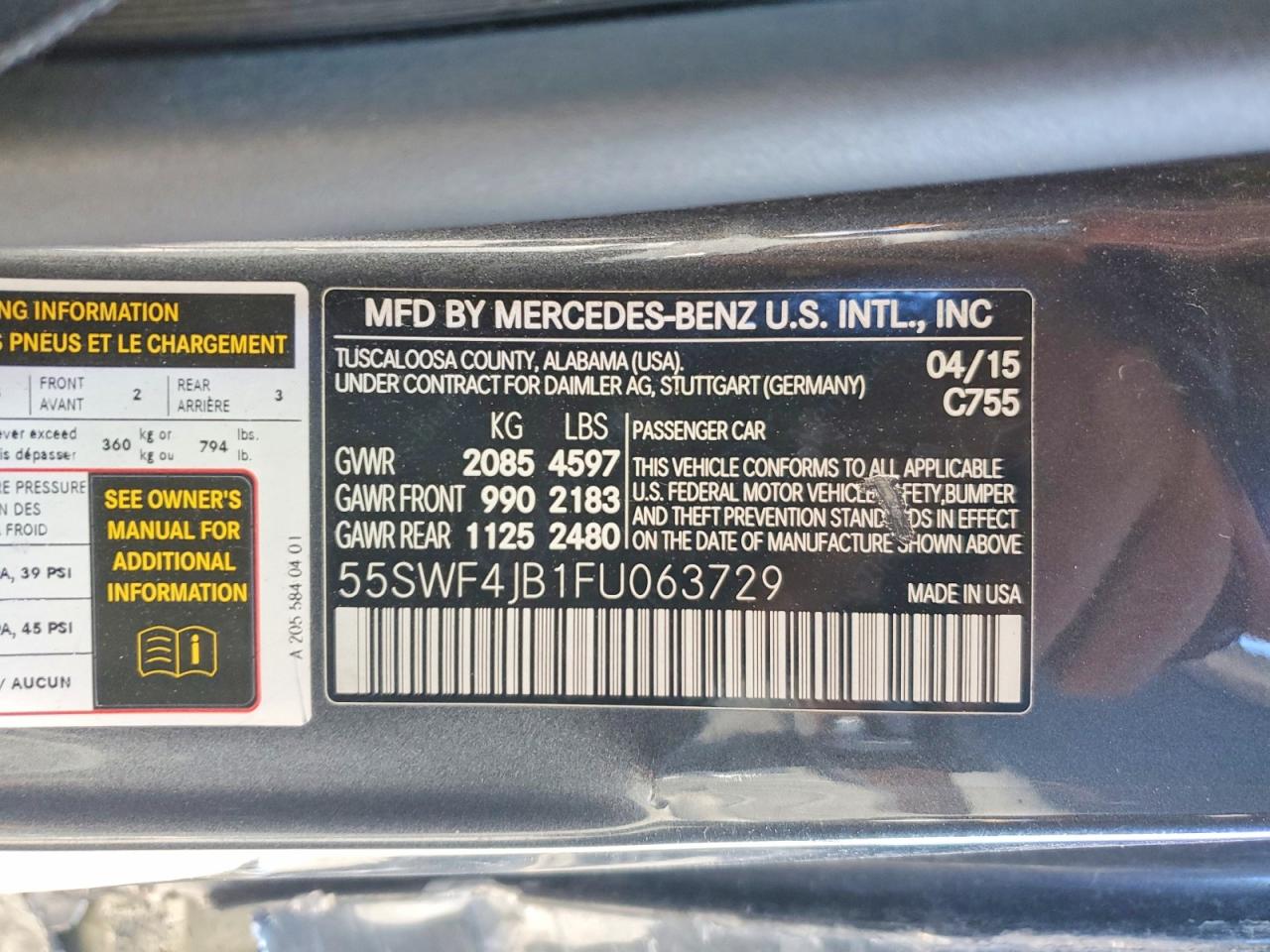 2015 MERCEDES-BENZ C 300 photo 13