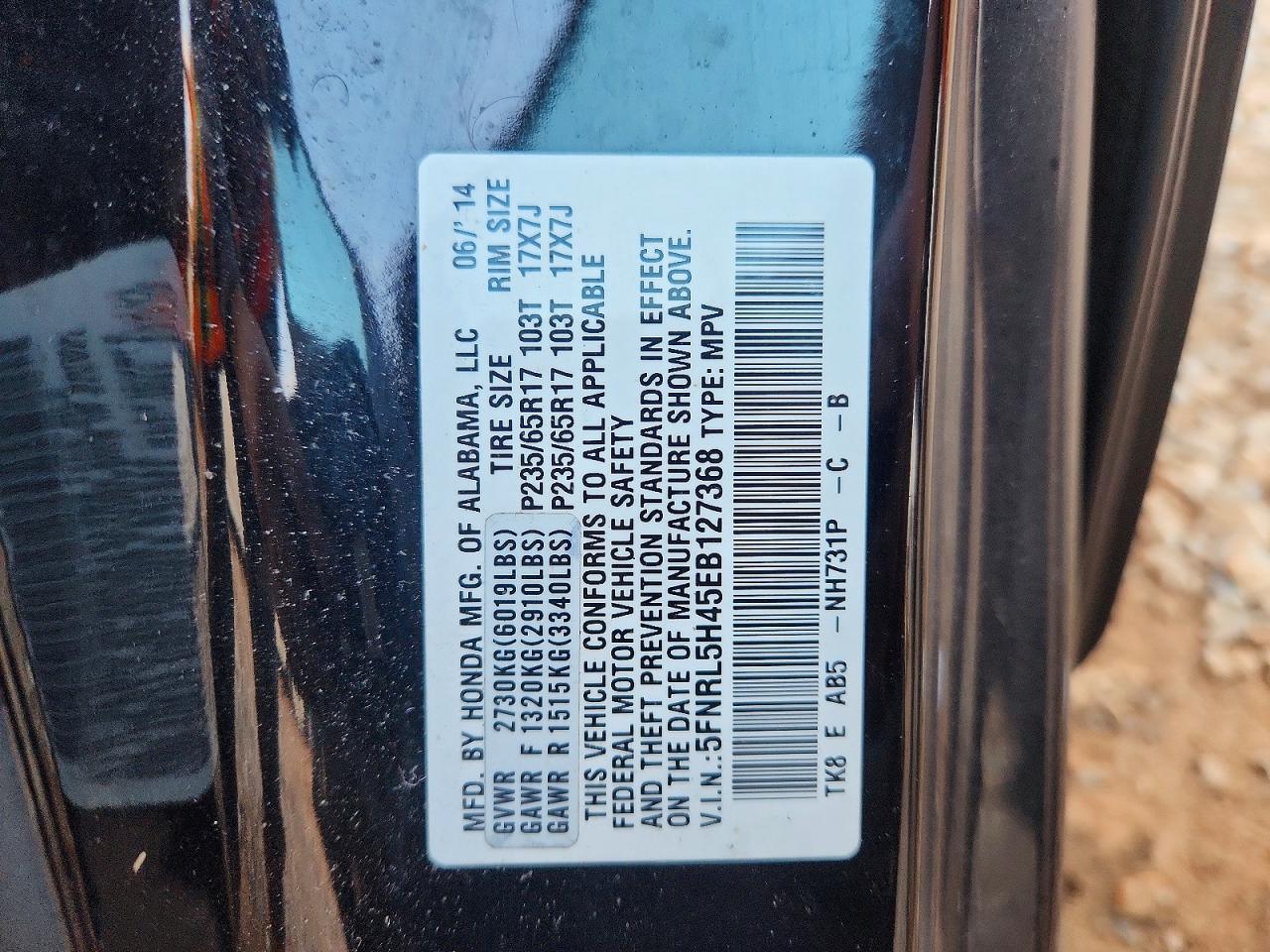 2014 HONDA ODYSSEY EX photo 13