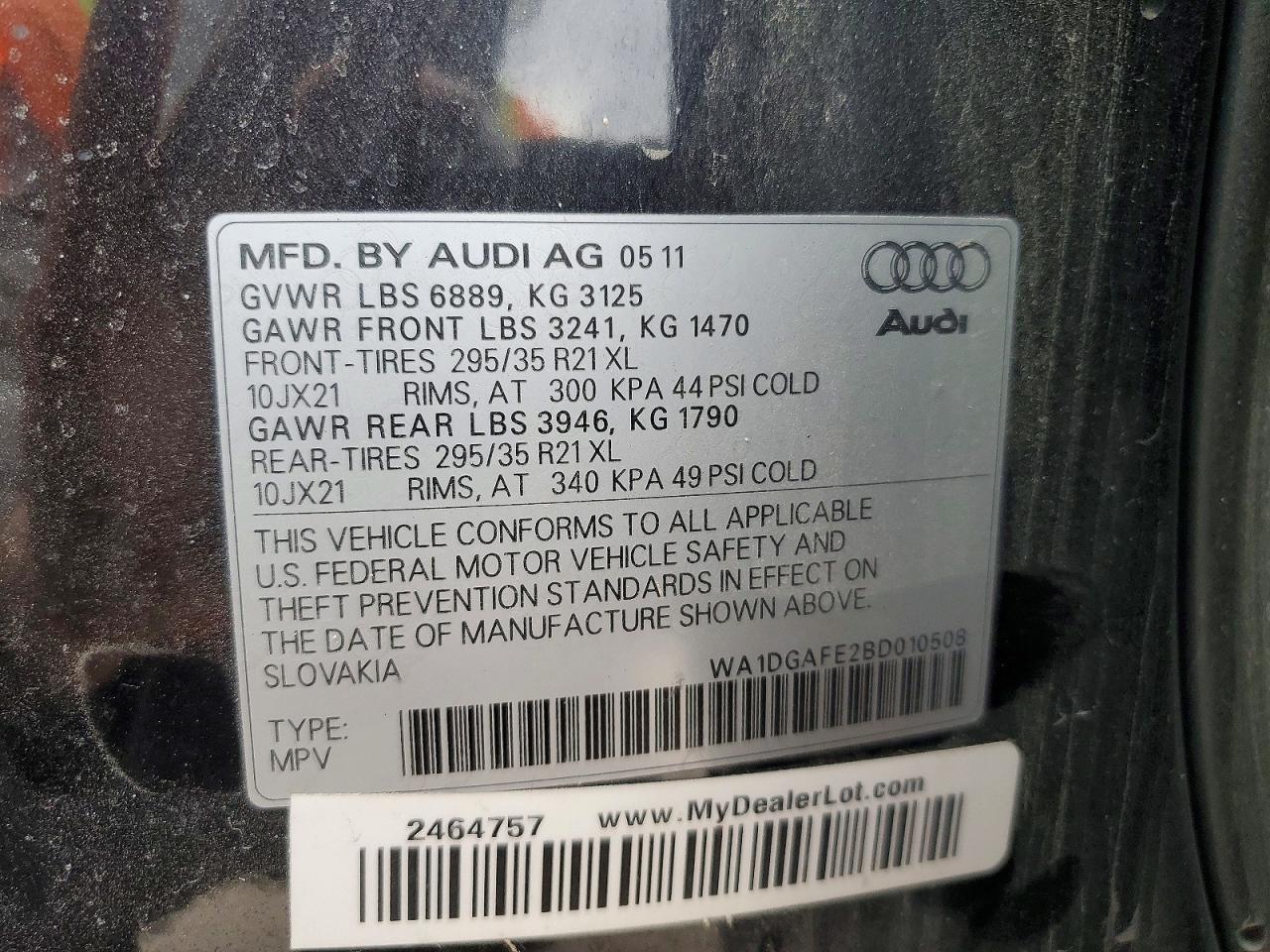 2011 AUDI Q7 PRESTIGE photo 13