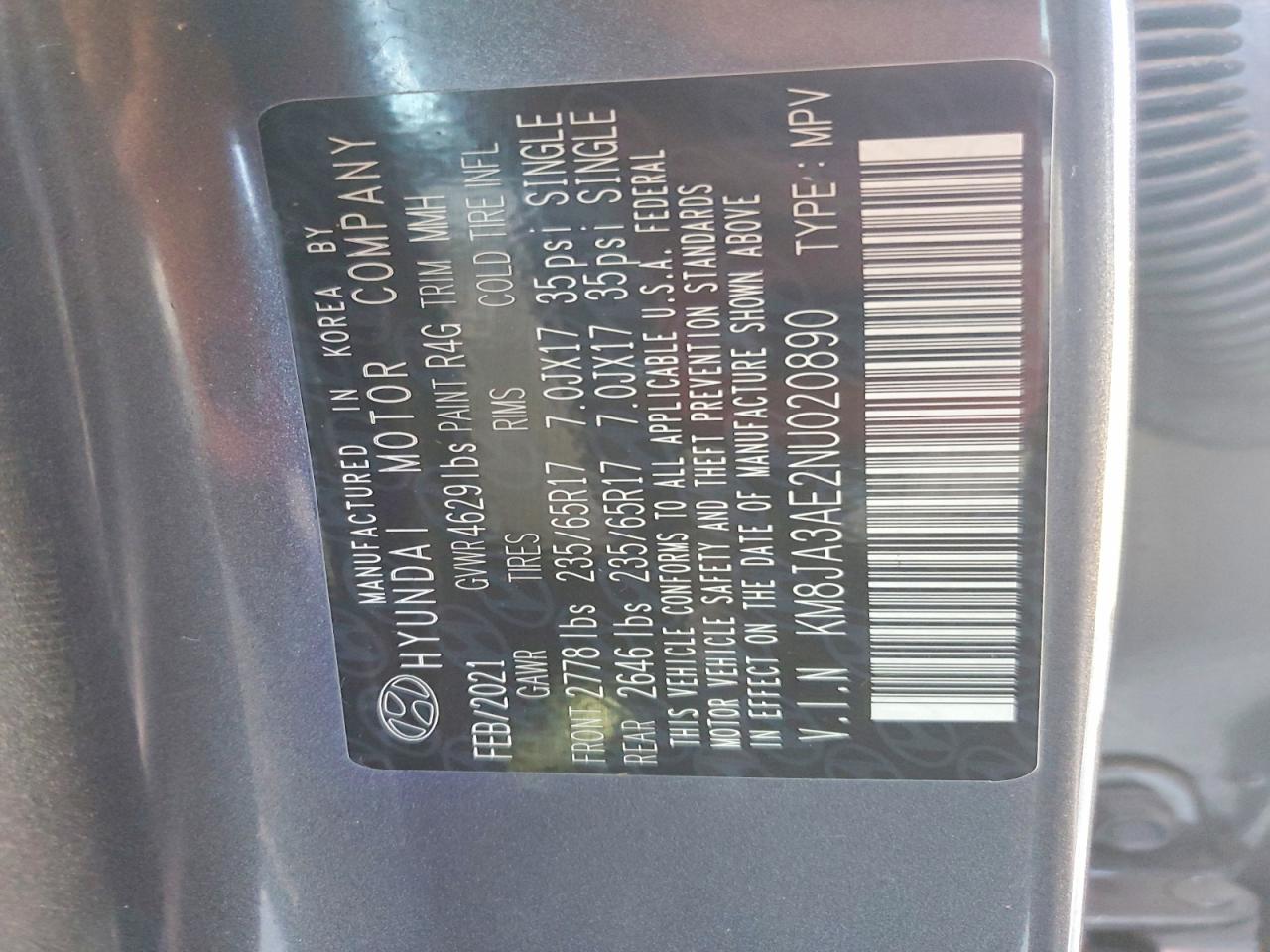 2022 HYUNDAI TUCSON SE photo 13