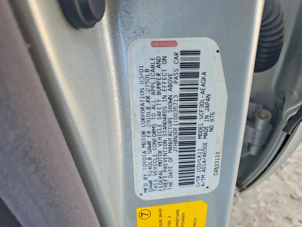 2001 LEXUS LS 430 photo 12