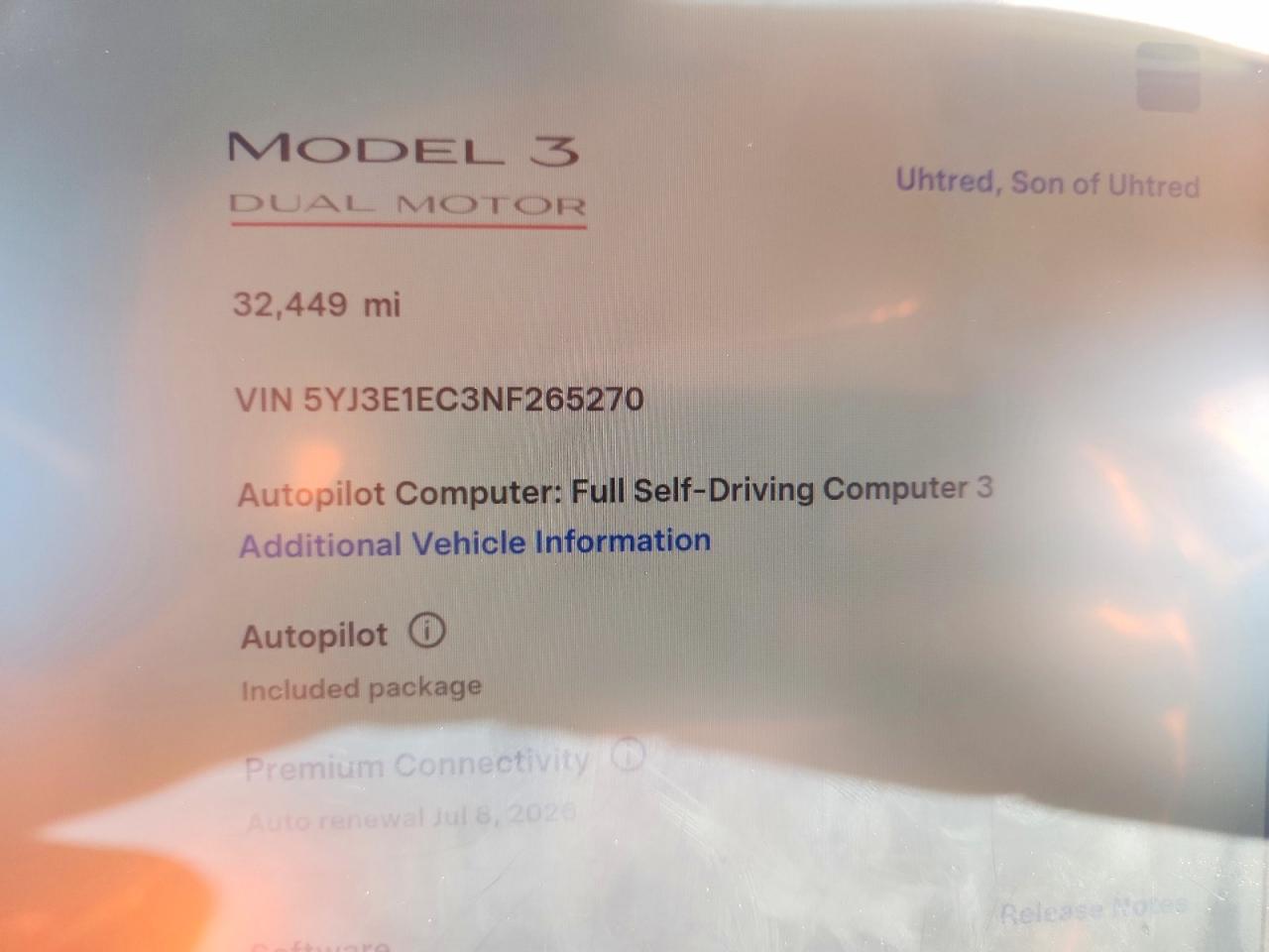 2022 TESLA MODEL 3 photo 9