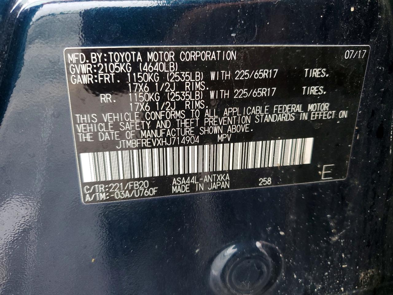 2017 TOYOTA RAV4 LE photo 13