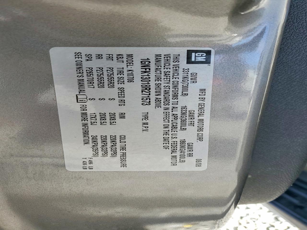 2008 CHEVROLET TAHOE K1500 photo 13