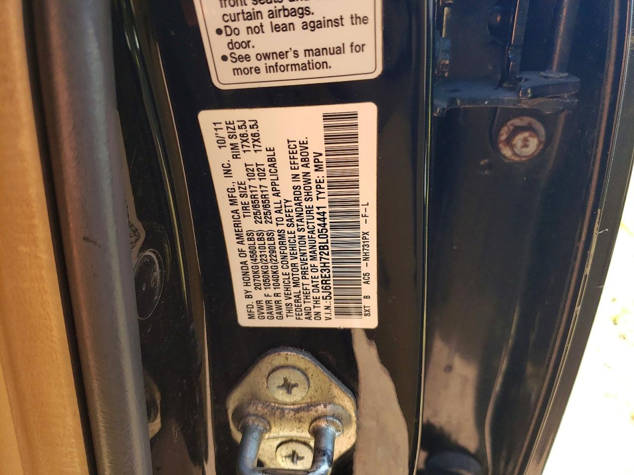 2011 HONDA CR-V EXL photo 14