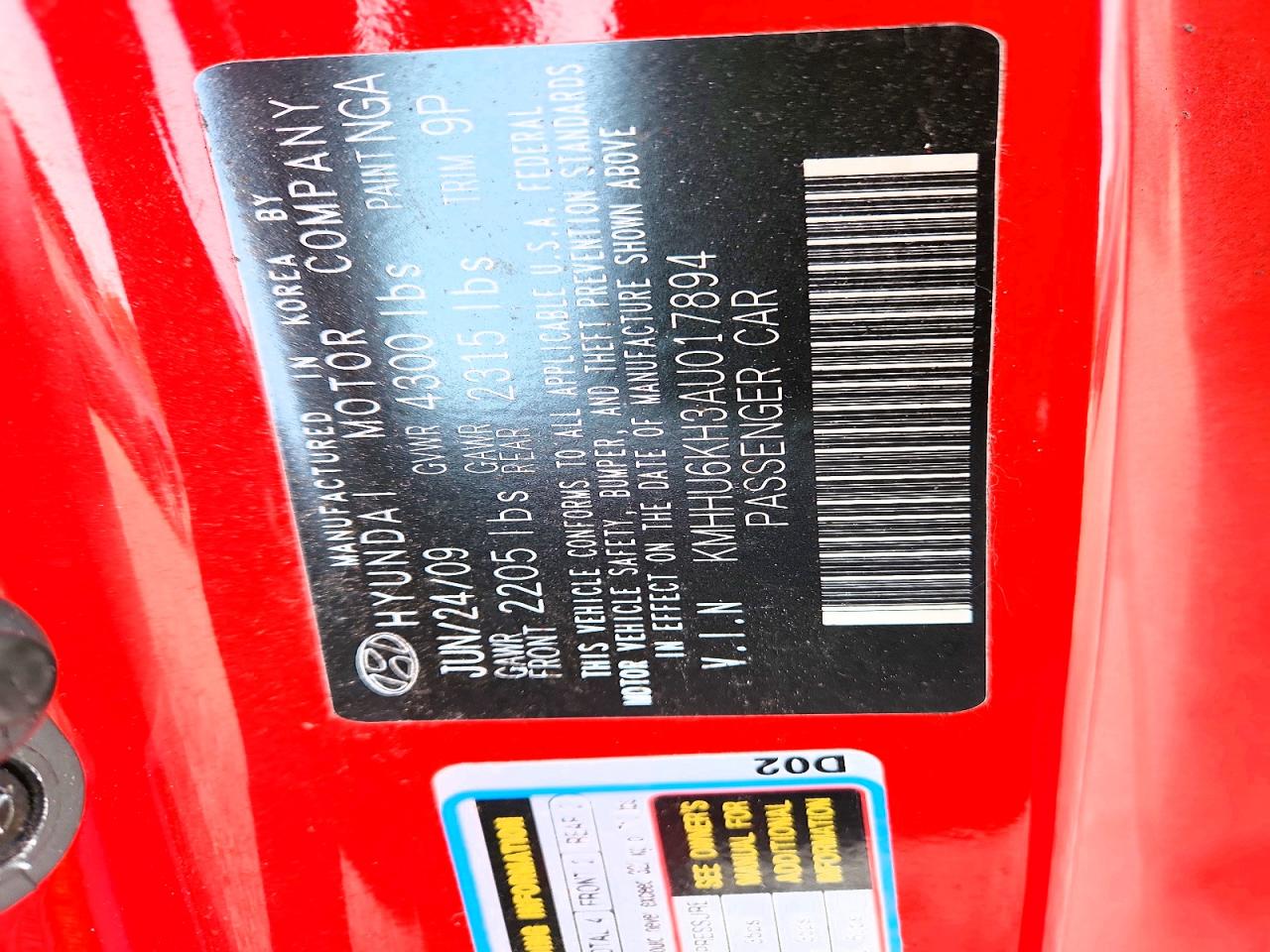 2010 HYUNDAI GENESIS COUPE 3.8L photo 12