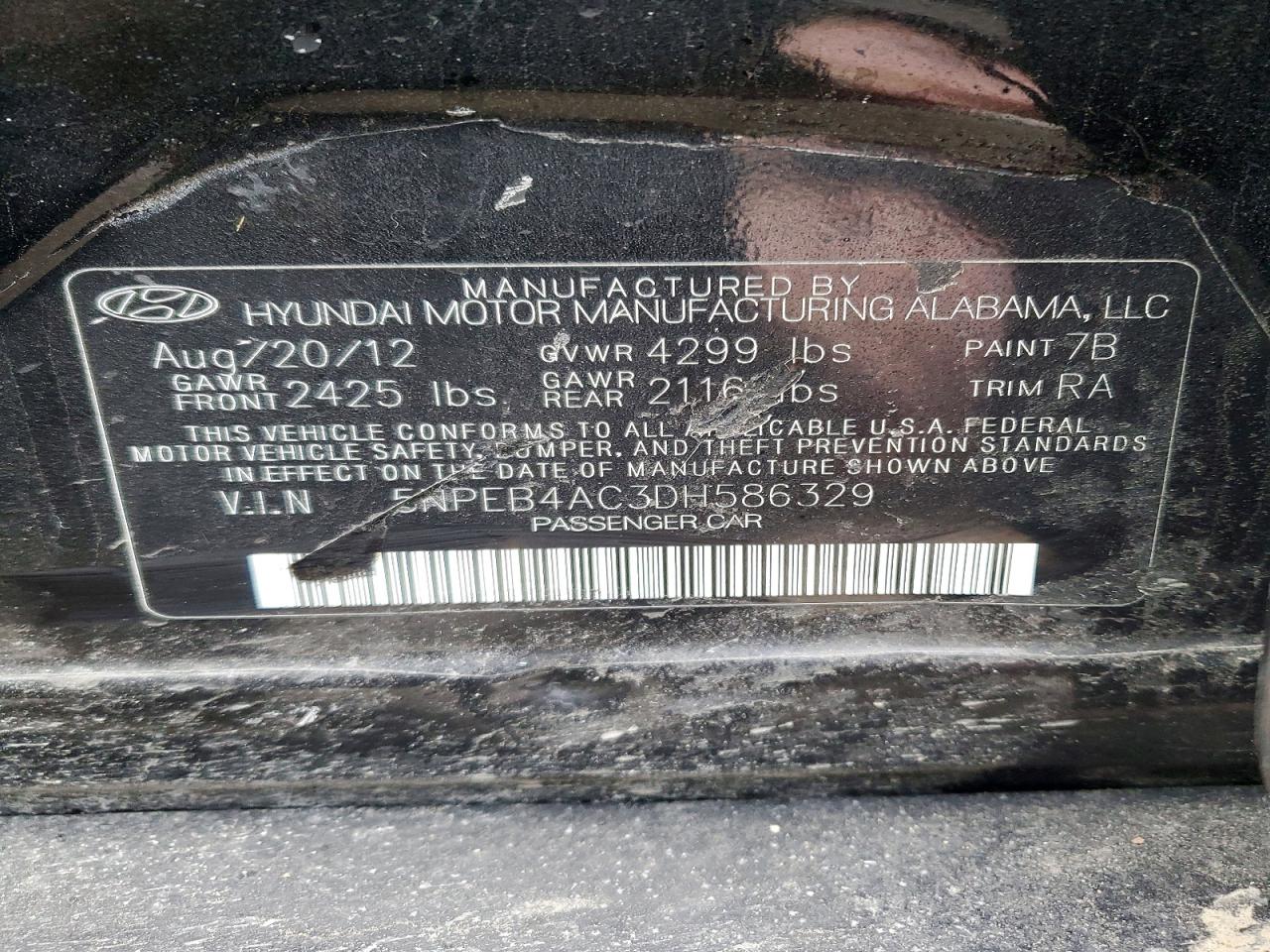 2013 HYUNDAI SONATA GLS photo 12