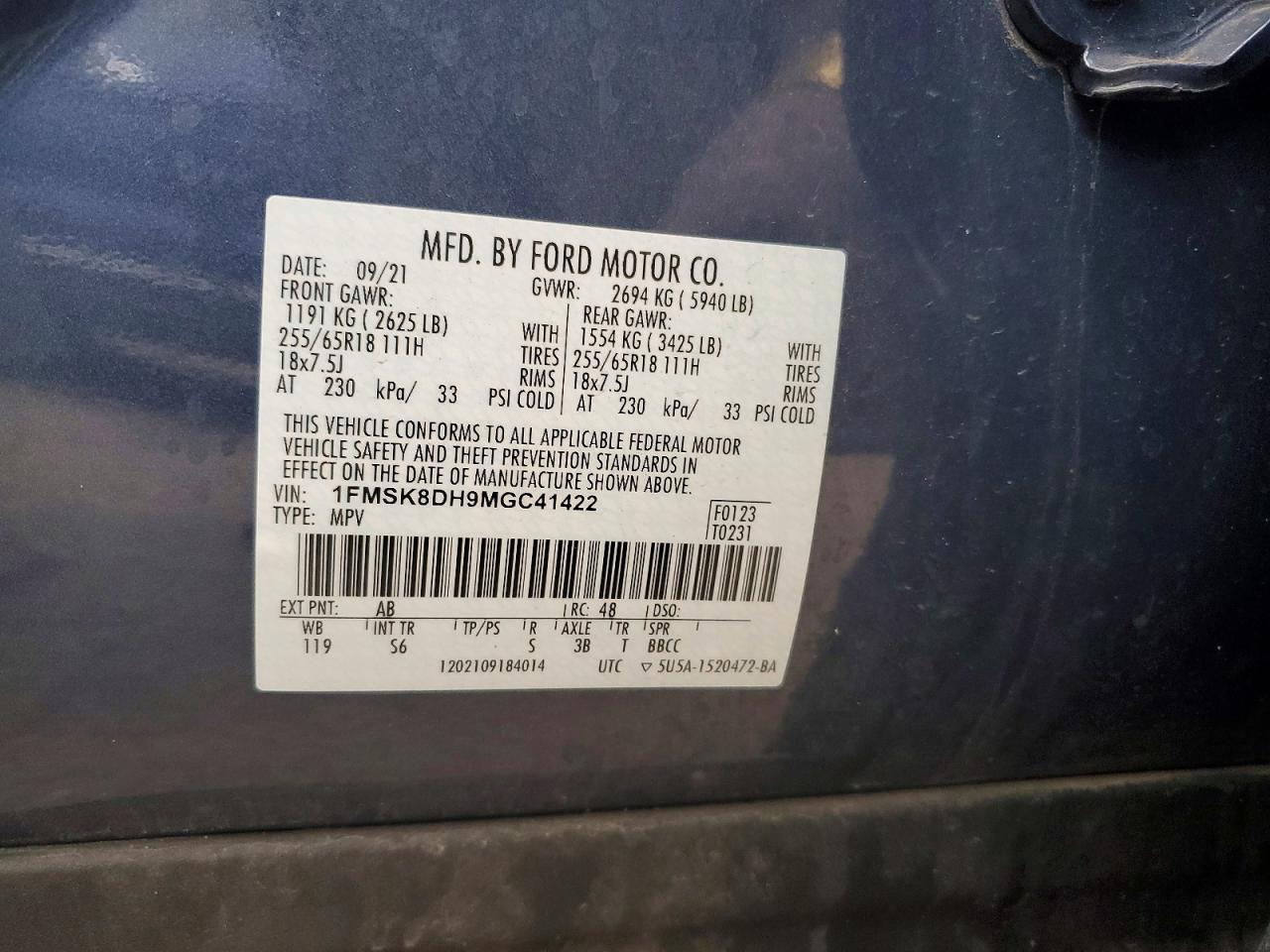 2021 FORD EXPLORER XLT photo 13