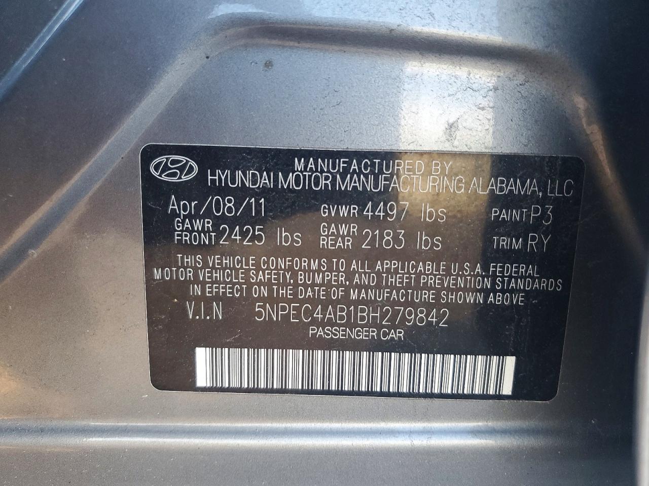 2011 HYUNDAI SONATA SE photo 12