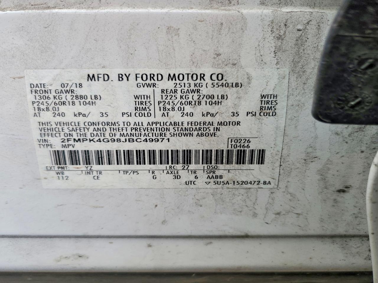 2018 FORD EDGE SE photo 13