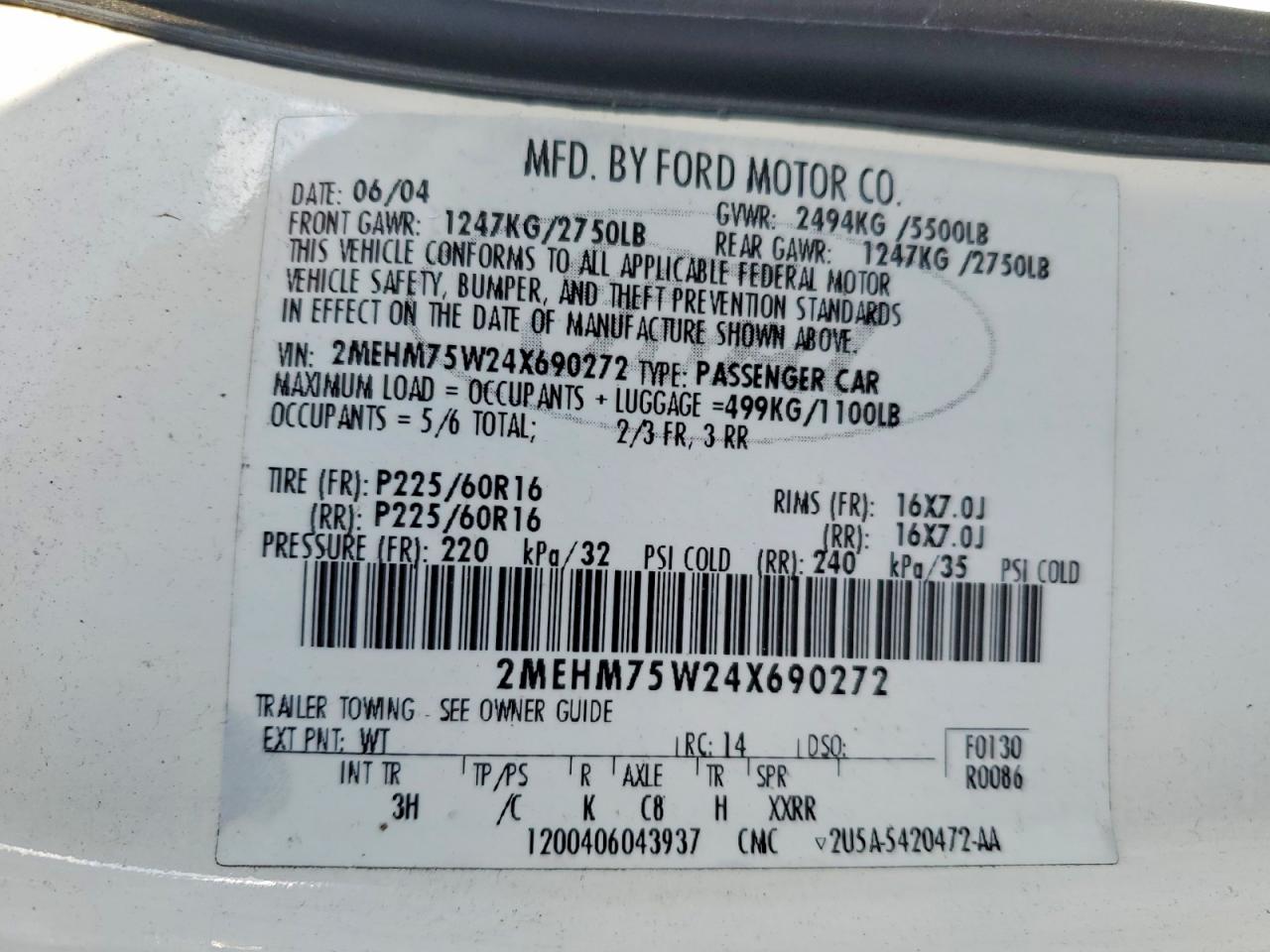 2004 MERCURY GRAND MARQUIS LS photo 12