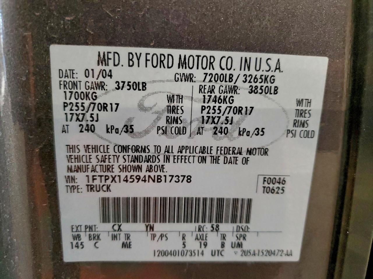 2004 FORD F150 photo 12