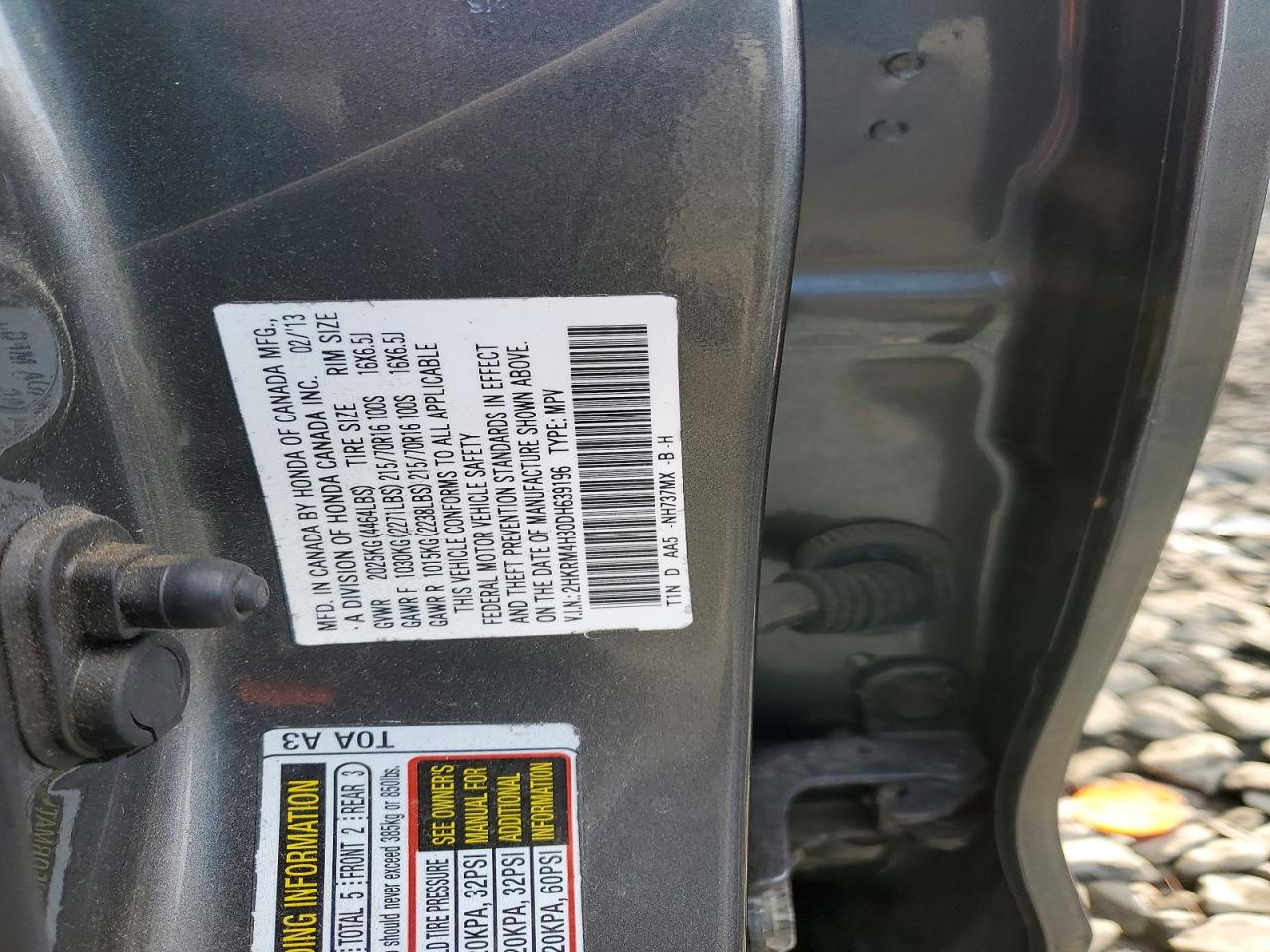 2013 HONDA CR-V LX photo 13