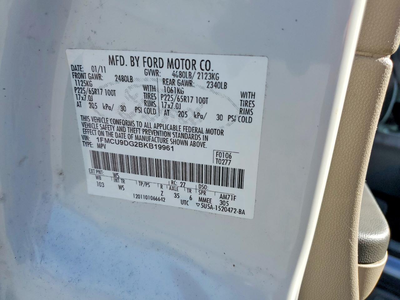 2011 FORD ESCAPE XLT photo 13