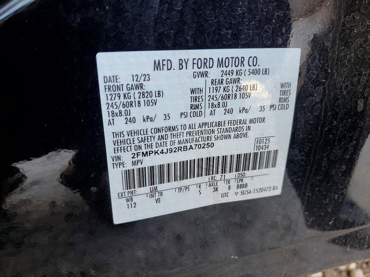 2024 FORD EDGE SEL photo 13