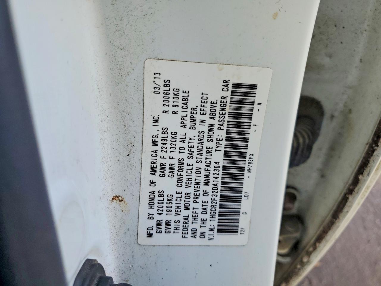 2013 HONDA ACCORD LX photo 12