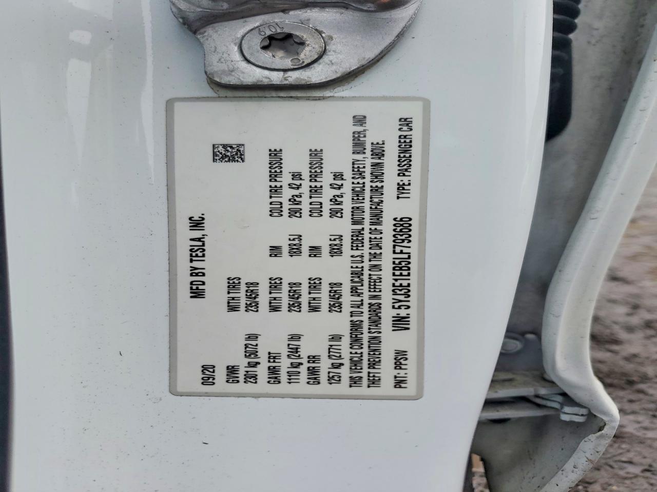 2020 TESLA MODEL 3 photo 12